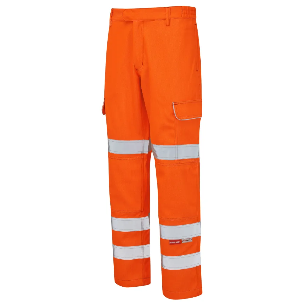 Pulsar Electric Arc Flash & Fire Retardant Antistatic Hi Vis Orange Combat Trouser PRARC07 Pulsar Workwear