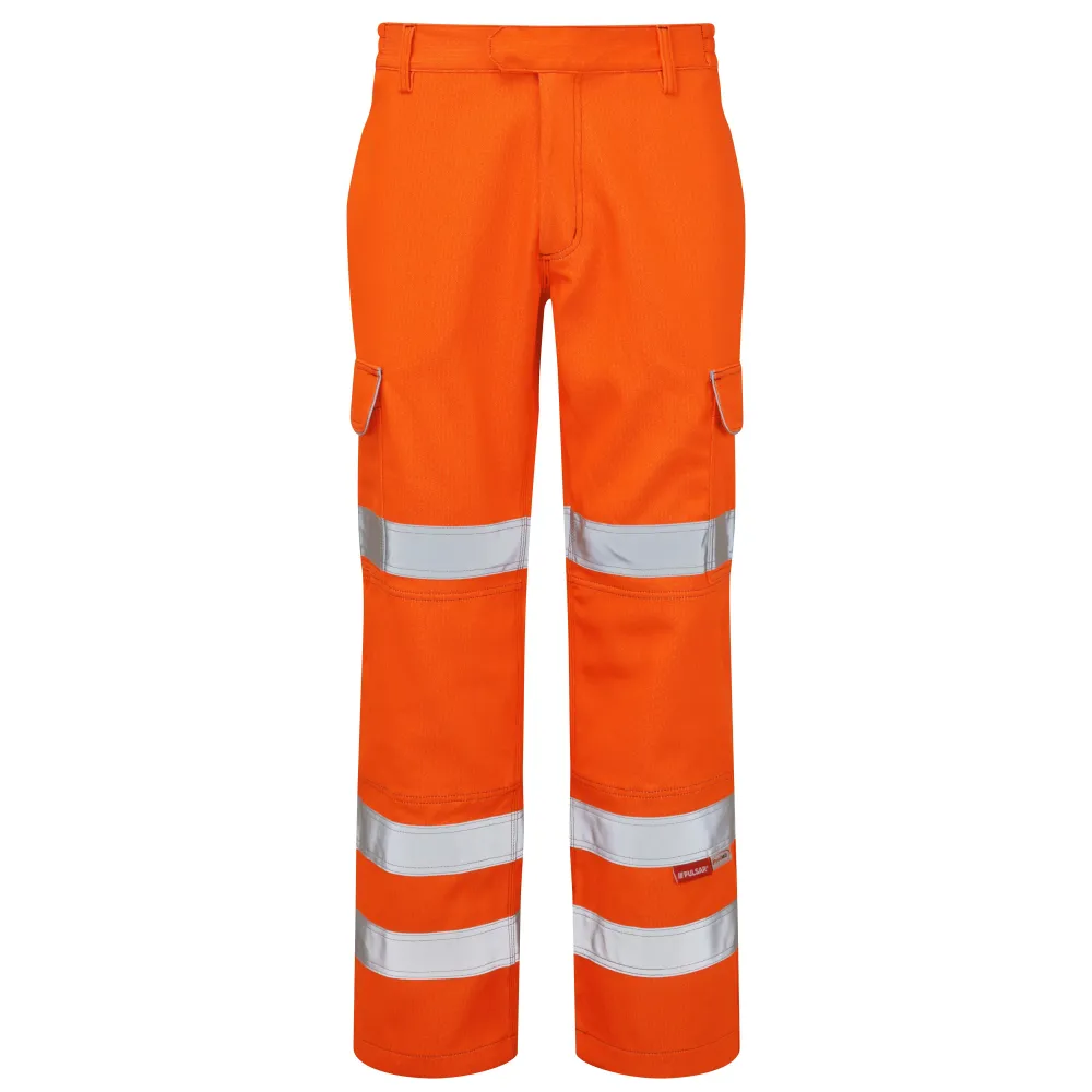Pulsar Electric Arc Flash & Fire Retardant Antistatic Hi Vis Orange Combat Trouser PRARC07 Pulsar Workwear