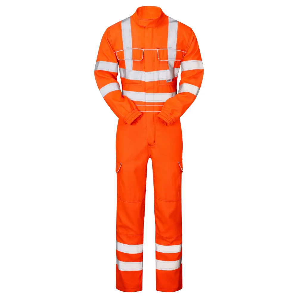 Pulsar Electric Arc Flash & Fire Retardant Antistatic Hi Vis Orange Combat Coverall PRARC05 Pulsar Workwear