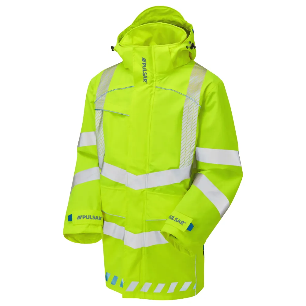 Pulsar Evolution Hi Vis Жълто водоустойчиво палто EVO100 Pulsar Workwear