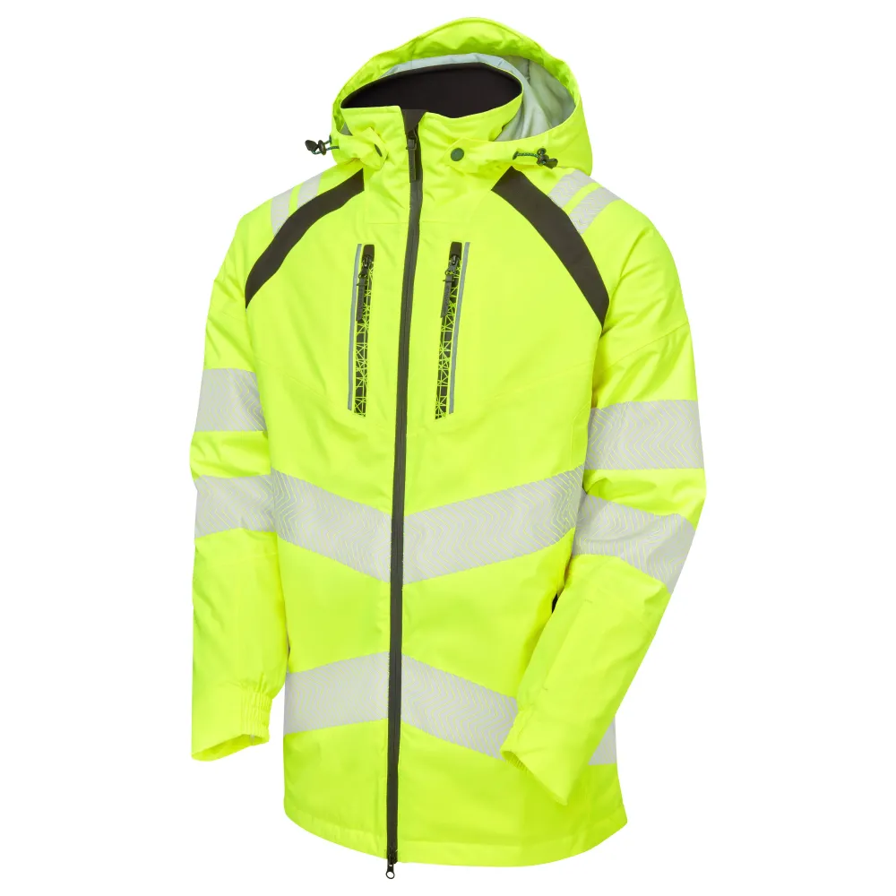 Pulsar Life Мъжка водоустойчива изолирана парка с висока видимост в жълто LFE918 Pulsar Workwear