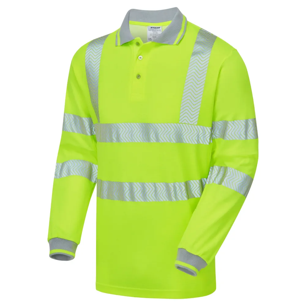 Pulsar Life Мъжка поло блуза с дълъг ръкав в яркожълт цвят LFE925-NB Pulsar Workwear