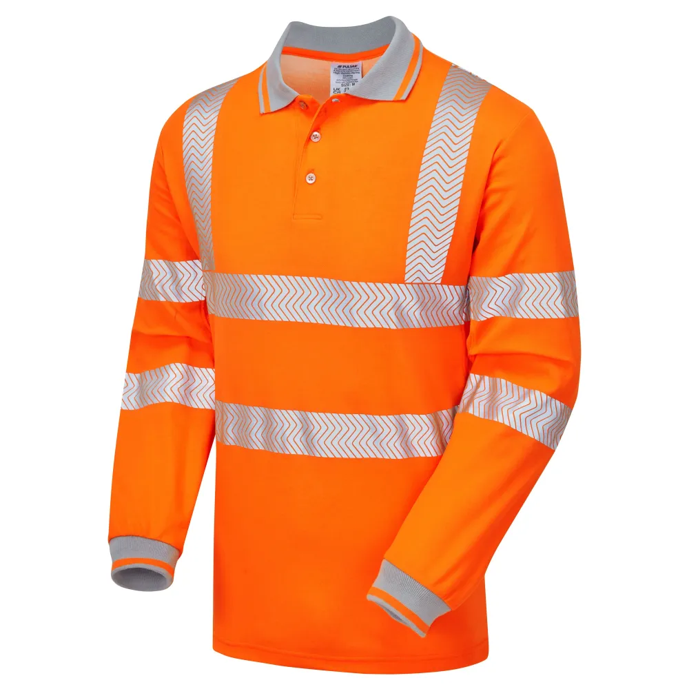Pulsar Life Мъжка риза с дълъг ръкав Rail Spec Hi Vis Orange LFE926-NB Pulsar Workwear