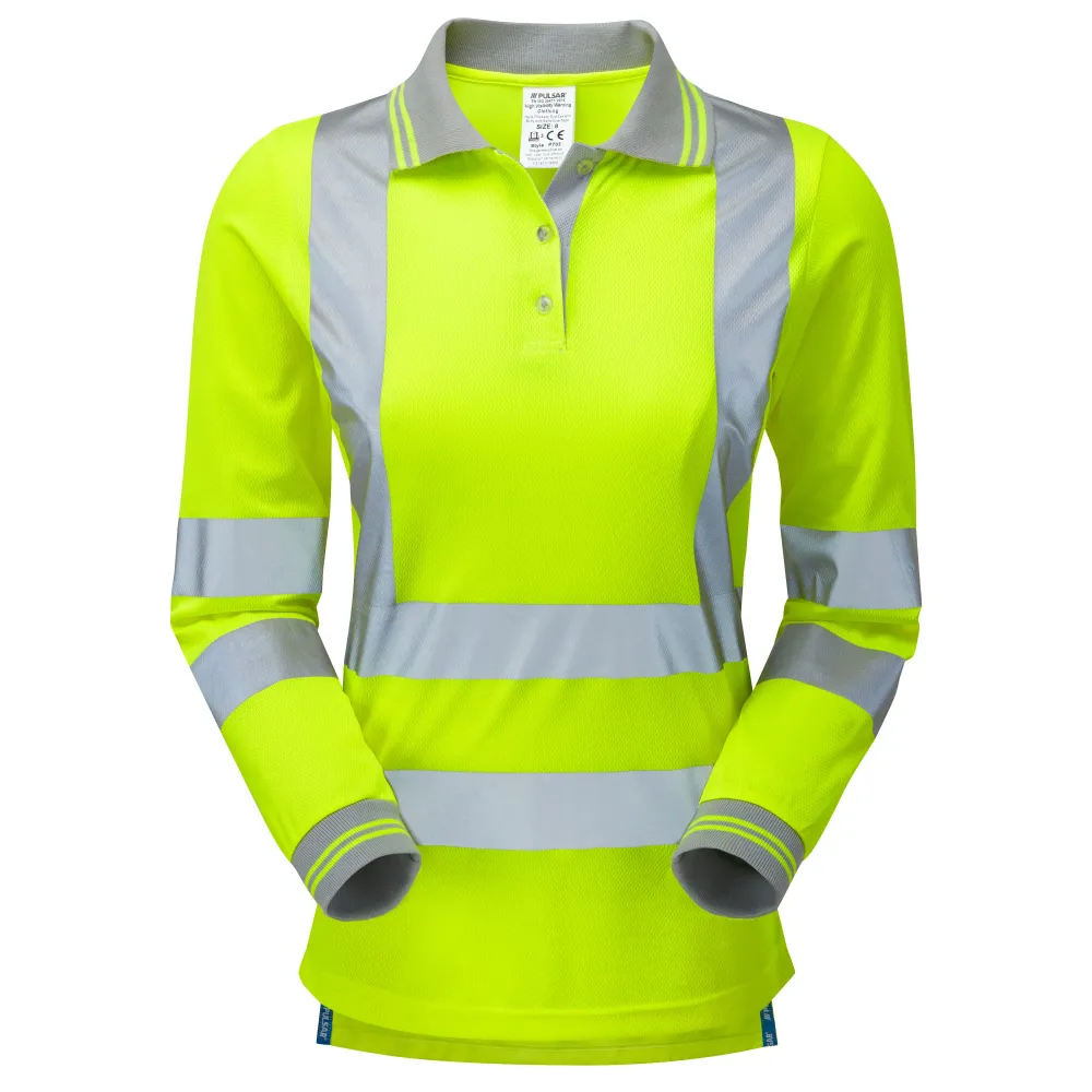 Pulsar Protect Дамска жълта поло блуза с дълъг ръкав P702 Pulsar Workwear