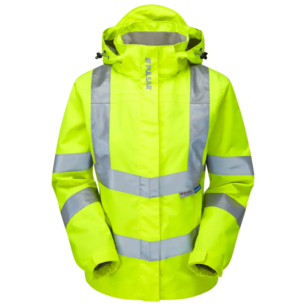 Pulsar Protect Дамско водоустойчиво палто за буря P704, жълто, с висока видимост Pulsar Workwear