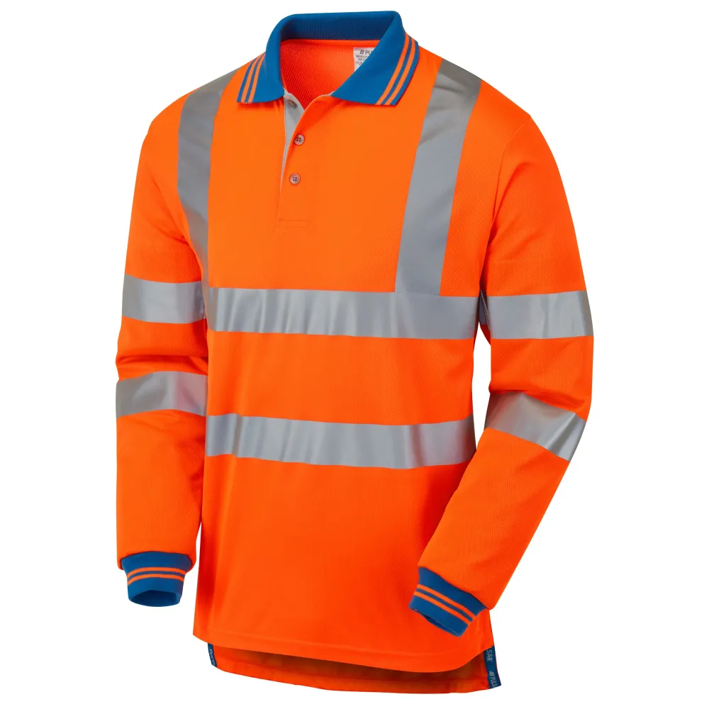 Pulsar Protect Hi Vis Orange Cut Resistant Long Sleeved Polo Shirt PR470-CRS Pulsar Workwear