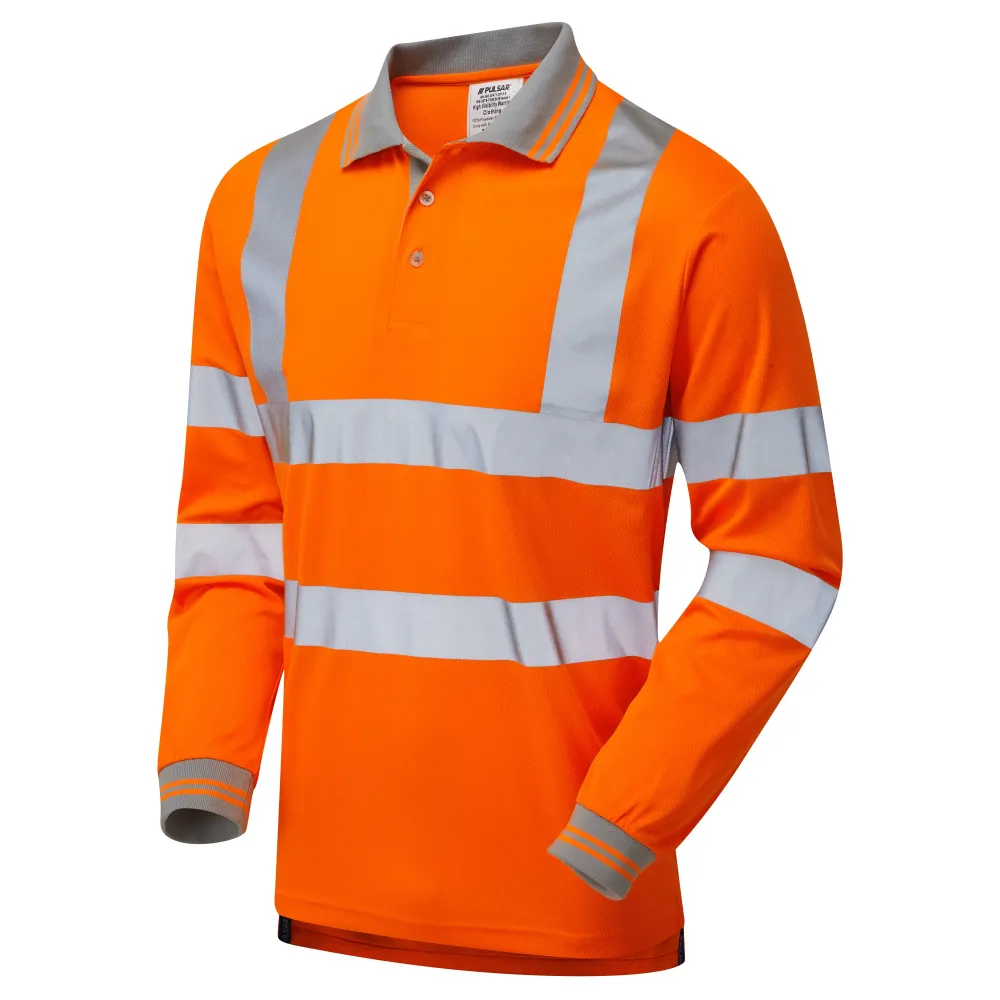 Pulsar Protect Hi Vis Orange Поли с дълъг ръкав PR470 Pulsar Workwear