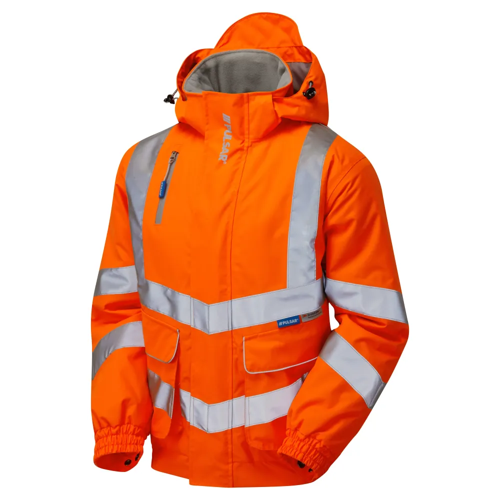 Pulsar Protect Hi Vis Orange Водоустойчива подплатена бомбър яке PR496 Pulsar Workwear