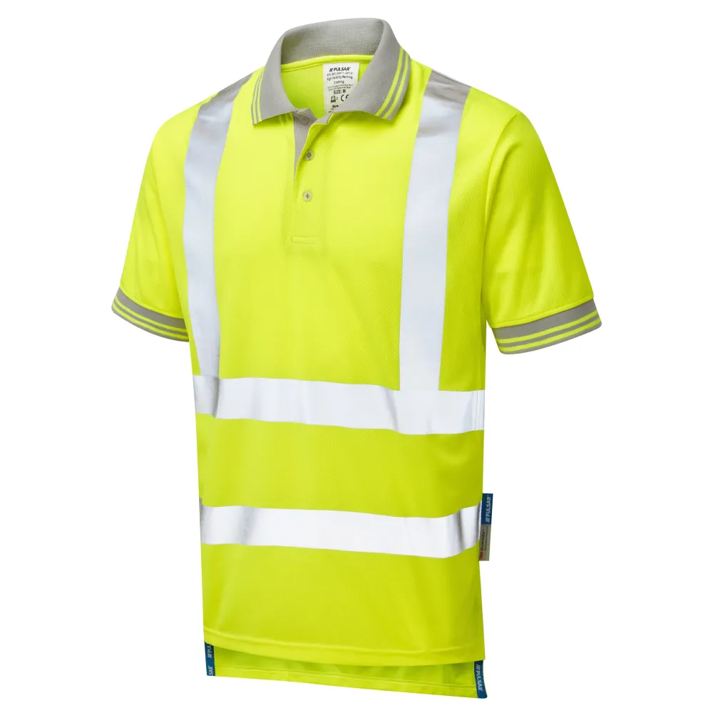 Pulsar Protect Hi Vis жълта пола с къс ръкав P175 Pulsar Workwear