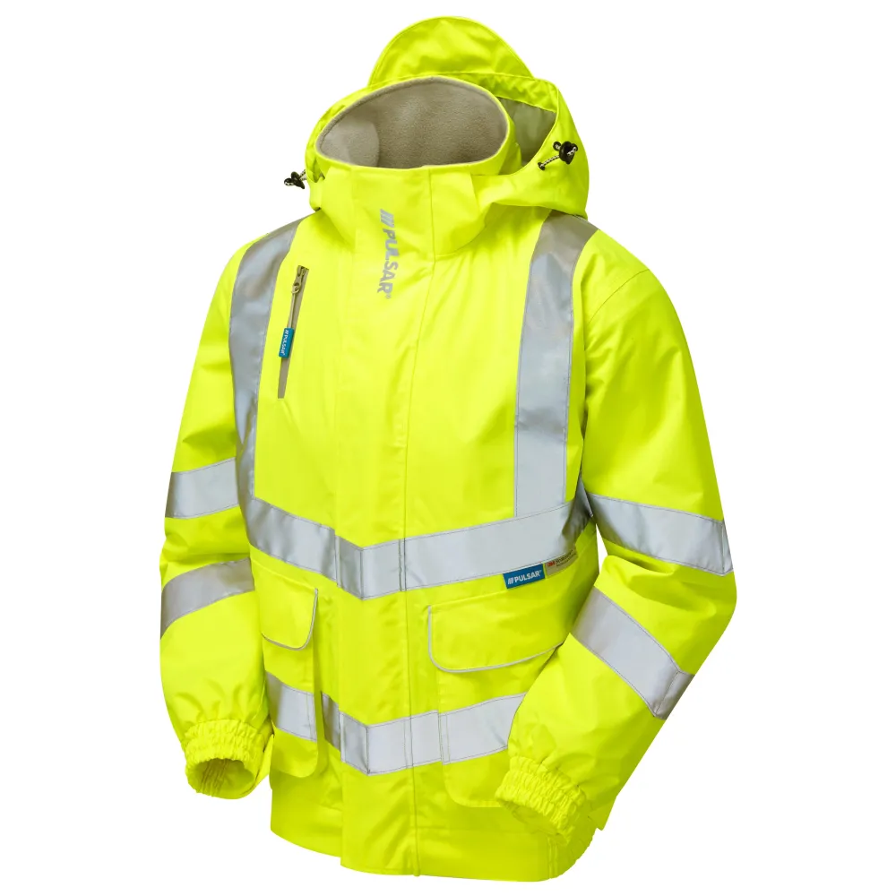 Pulsar Protect Hi Vis жълто бомбър яке с мрежеста подплата P533 Pulsar Workwear