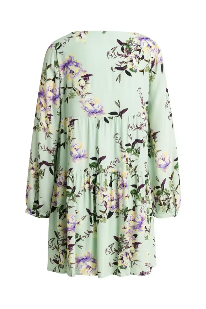 Rich & Royal Дамска разкроена рокля, мента на цветя