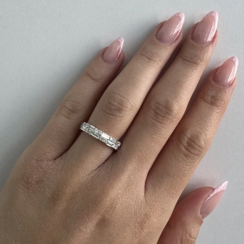 Пръстен тип rivière - Халка от 18-каратово бяло злато и диаманти 0,91 ct