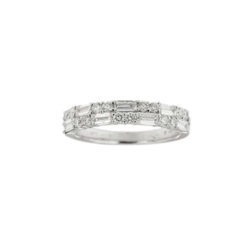 Пръстен тип rivière - Халка от 18-каратово бяло злато и диаманти 0,91 ct