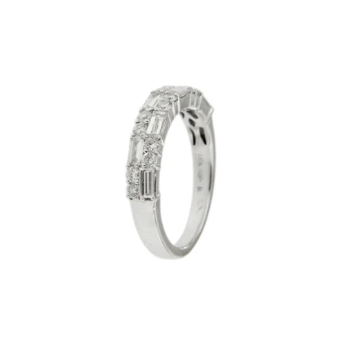 Пръстен тип rivière - Халка от 18-каратово бяло злато и диаманти 0,91 ct