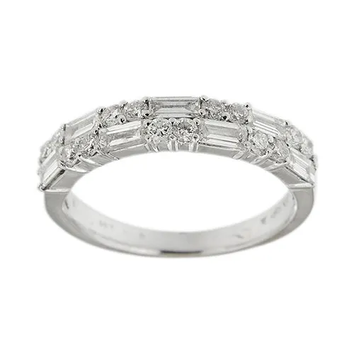 Пръстен тип rivière - Халка от 18-каратово бяло злато и диаманти 0,91 ct