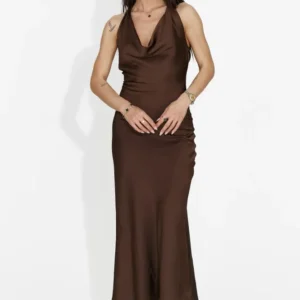 Rochie dama scurta maro Fabiama Bogas