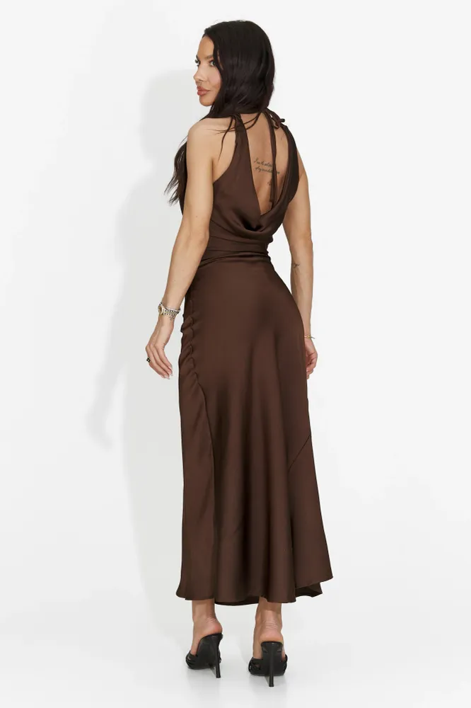 Rochie dama scurta maro Fabiama Bogas