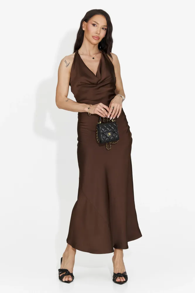 Rochie dama scurta maro Fabiama Bogas