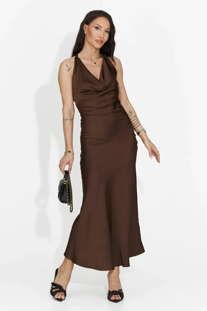 Rochie dama scurta maro Fabiama Bogas