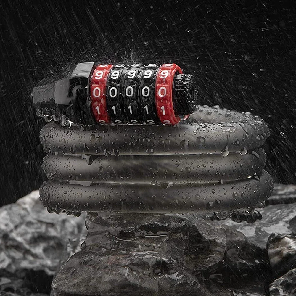 Заключване за велосипед с комбинация Rockbros RKS507-1BK 1,8 m - черно