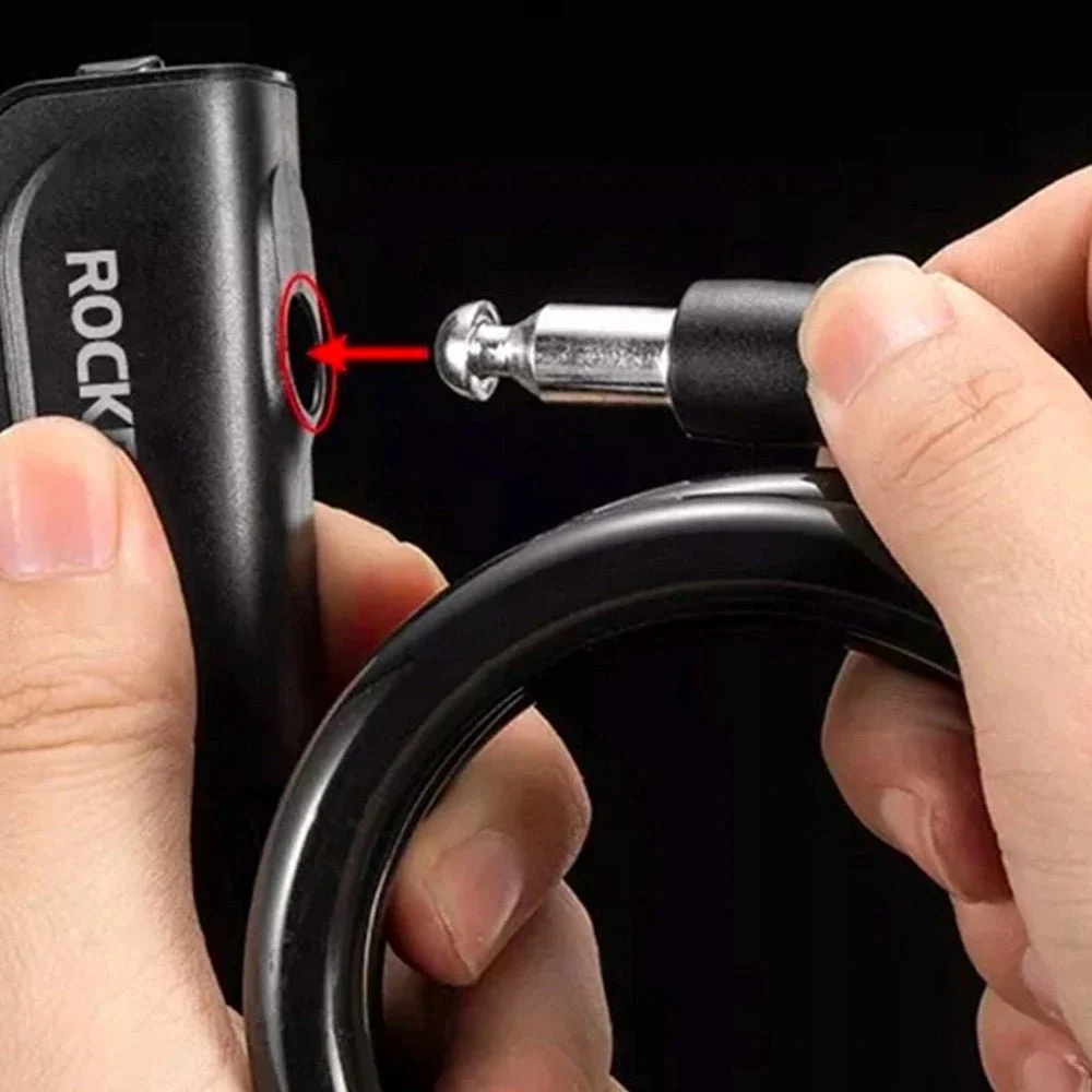 Rockbros велосипедна противокражбена ключалка RKS515-BK с ключ 1,1 м - Черен