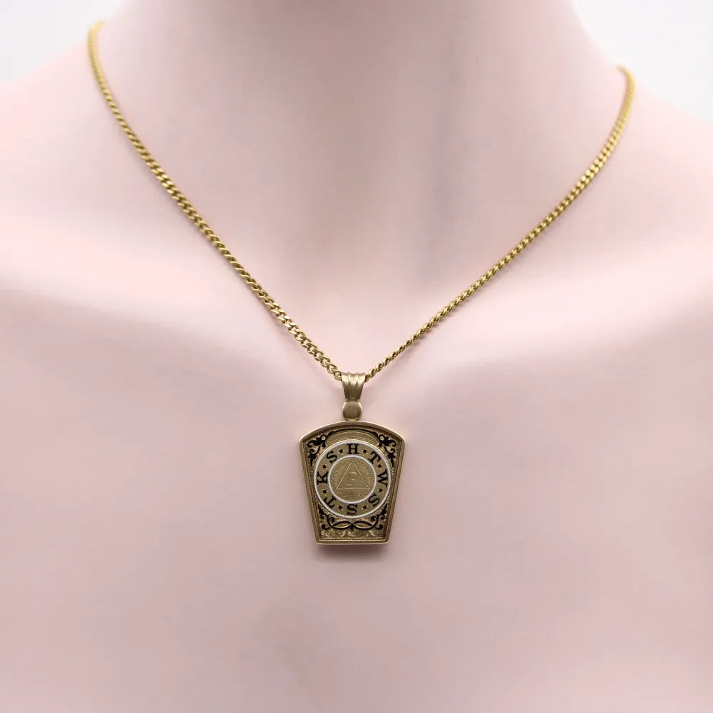 Кулон Royal Arch Masonry - Емайлиран кулон от 14K злато