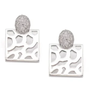 Обеци Safari от бяло злато с диаманти
