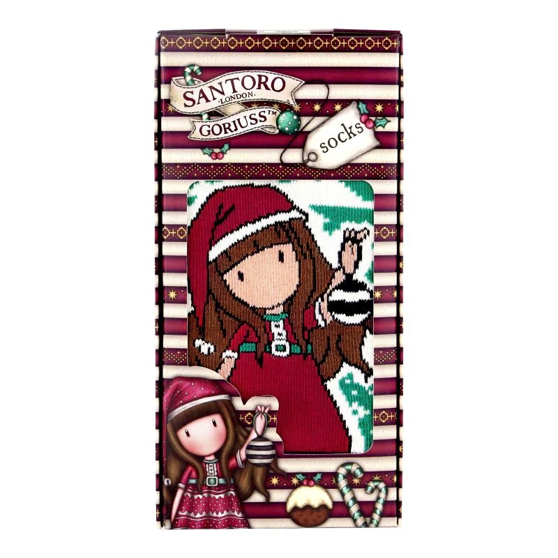 Чорапи в подаръчна кутия Santoro Gorjuss Merry and Bright - Tis Season