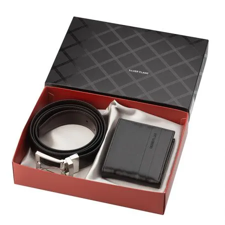 SFS-022M: Комплект от портфейл и колан SILVER FLAME - 110 см