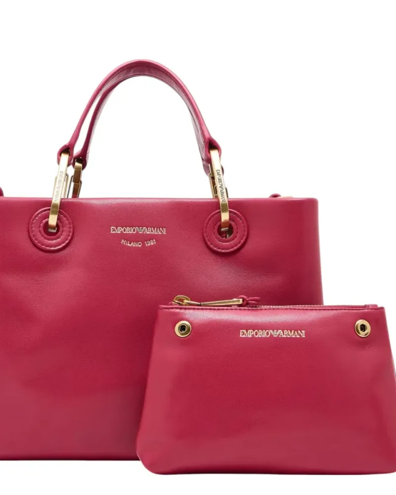 Small Nappa Leather Shopper Shoulder Strap and Matching Clutch