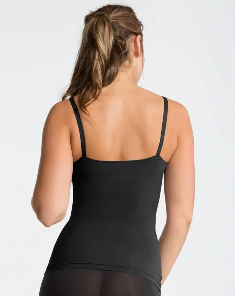 Дамски оформящ памучен потник SPANX, черен