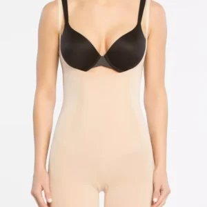 Дамско оформящо боди SPANX Two-Timing с отворен бюст, бежово