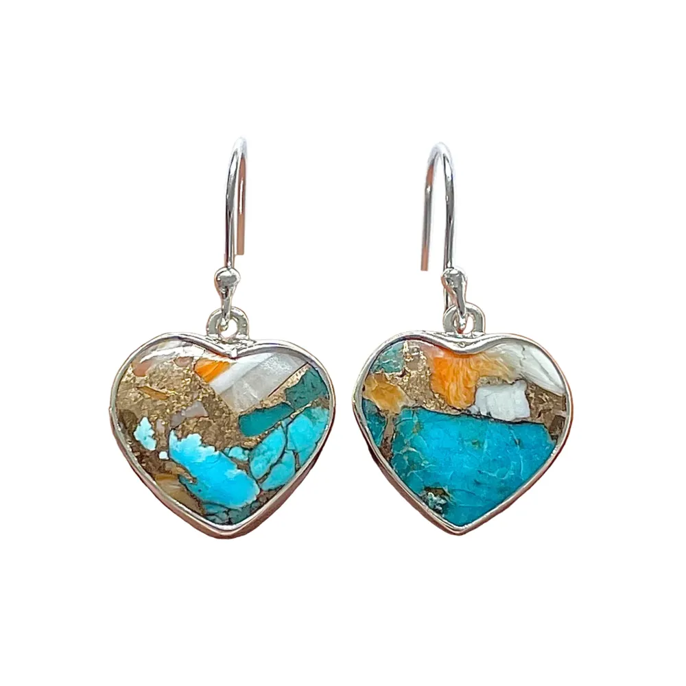 Обеци Spiny Oyster Turquoise от сребро | Модел 2