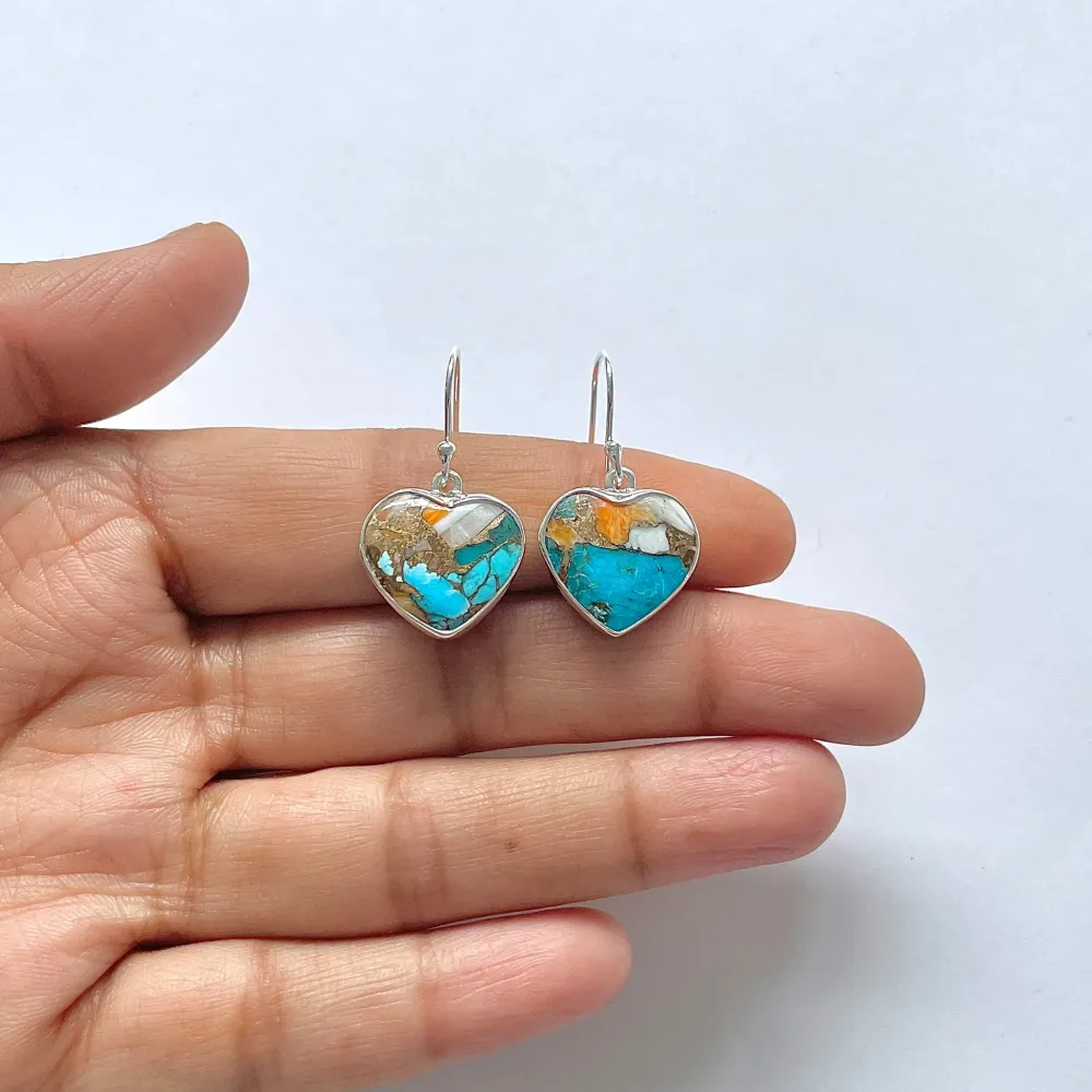 Обеци Spiny Oyster Turquoise от сребро | Модел 2