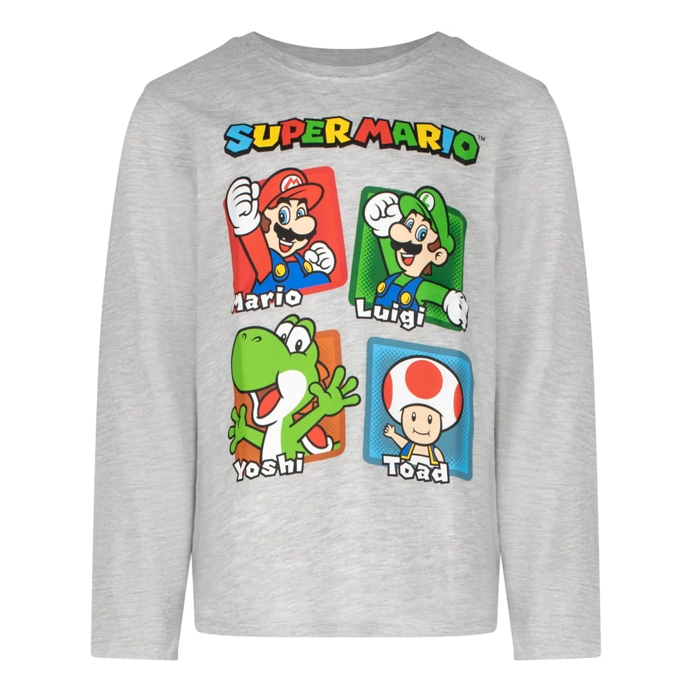Блуза с дълъг ръкав Super Mario Grey, размер 104