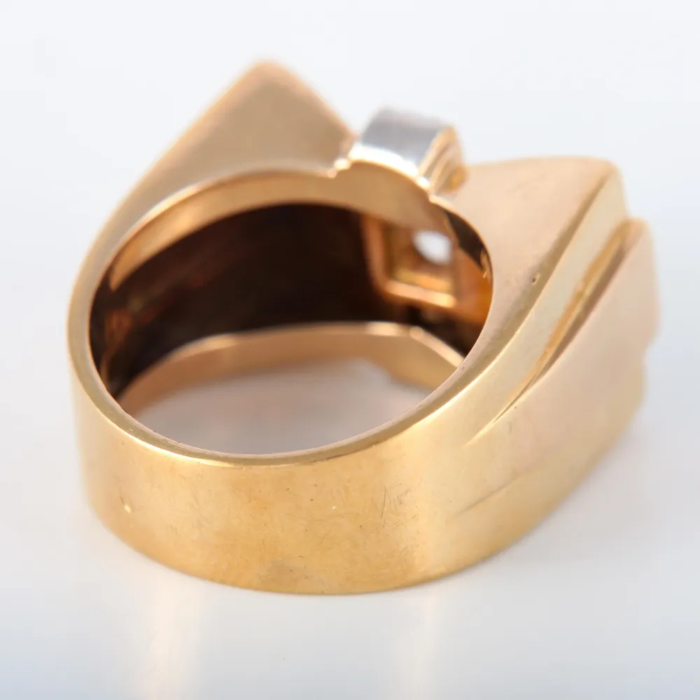 Пръстен Tank Модел Diamonds Knot от жълто злато