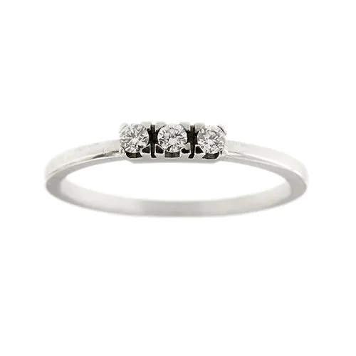 Пръстен trilogy от 18-каратово бяло злато и диаманти 0,12 ct
