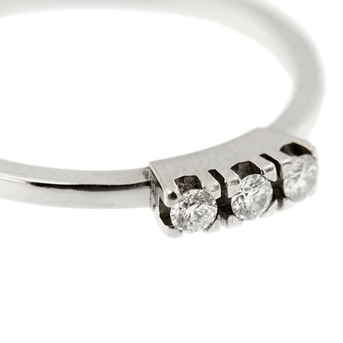 Пръстен trilogy от 18-каратово бяло злато и диаманти 0,12 ct