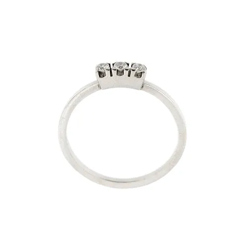 Пръстен trilogy от 18-каратово бяло злато и диаманти 0,12 ct