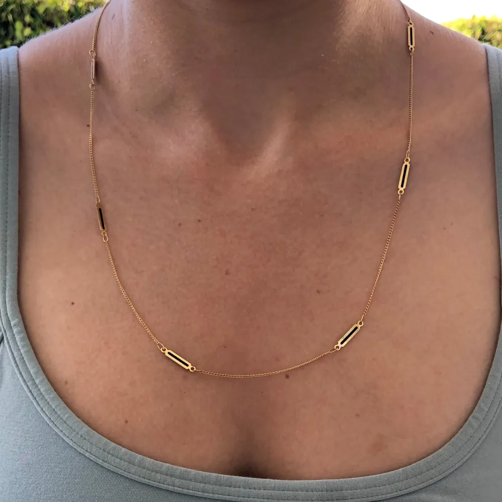 UnoAErre - Винтидж колие от 14K злато с plique-à-jour синьо