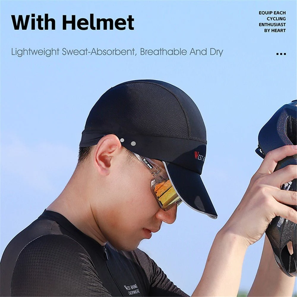 Дишащ летен шапка от ледена коприна WEST BIKING YP0201426 - бял