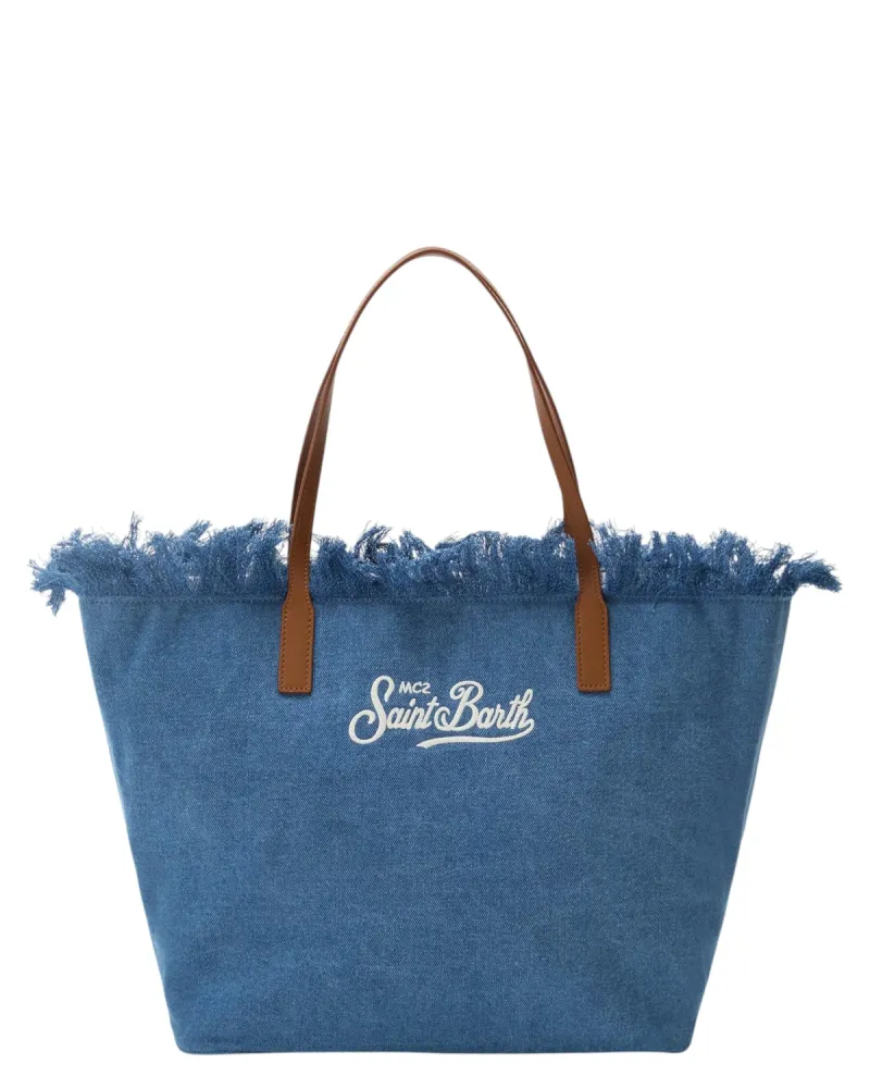Women's Blue Denim Bag Fringes and Zip | City Regular