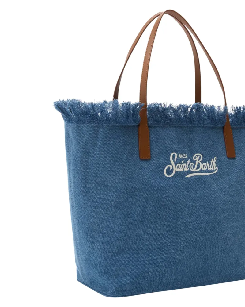 Women's Blue Denim Bag Fringes and Zip | City Regular