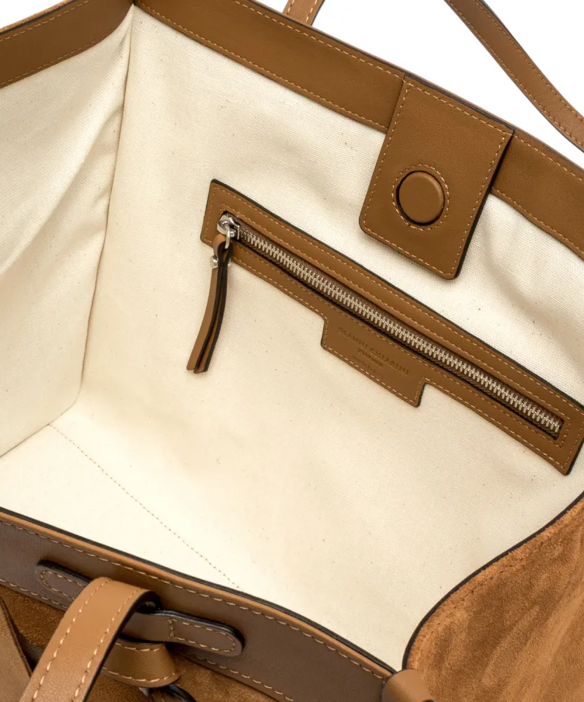 Women's Geometric Suede Shopping Bag