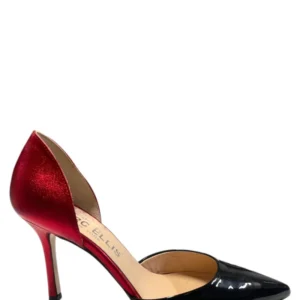 Women's Metallic Red and Black High Heel Pumps