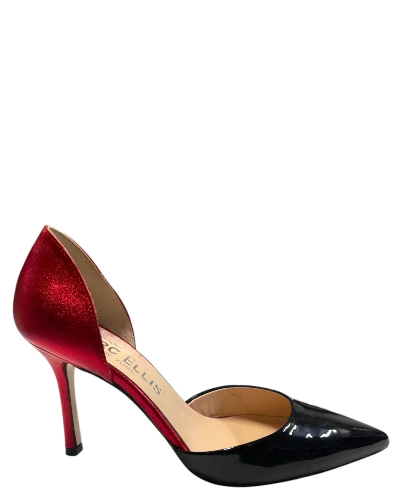 Women's Metallic Red and Black High Heel Pumps