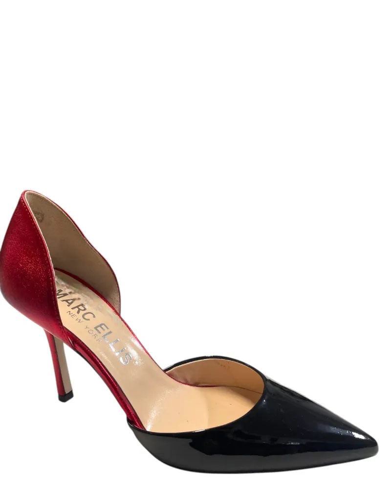 Women's Metallic Red and Black High Heel Pumps