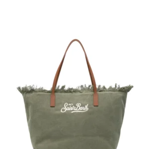 Women's Regular City Canvas Bag Green Fringes