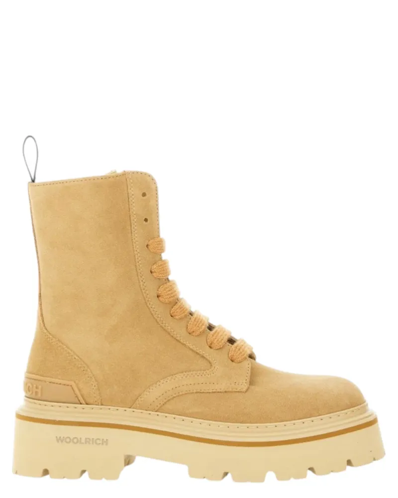 Woolrich Women's Suede Ankle Boots Side Zip and Rubber Sole
