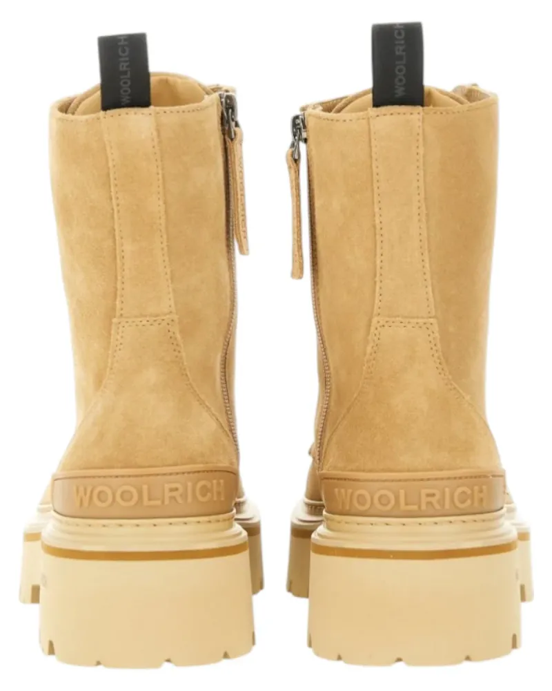 Woolrich Women's Suede Ankle Boots Side Zip and Rubber Sole